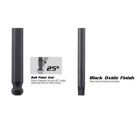 Capri Tools S2 Steel SAE/Metric Long Arm Hex and Torx Key Set, 27 pcs CP130MST